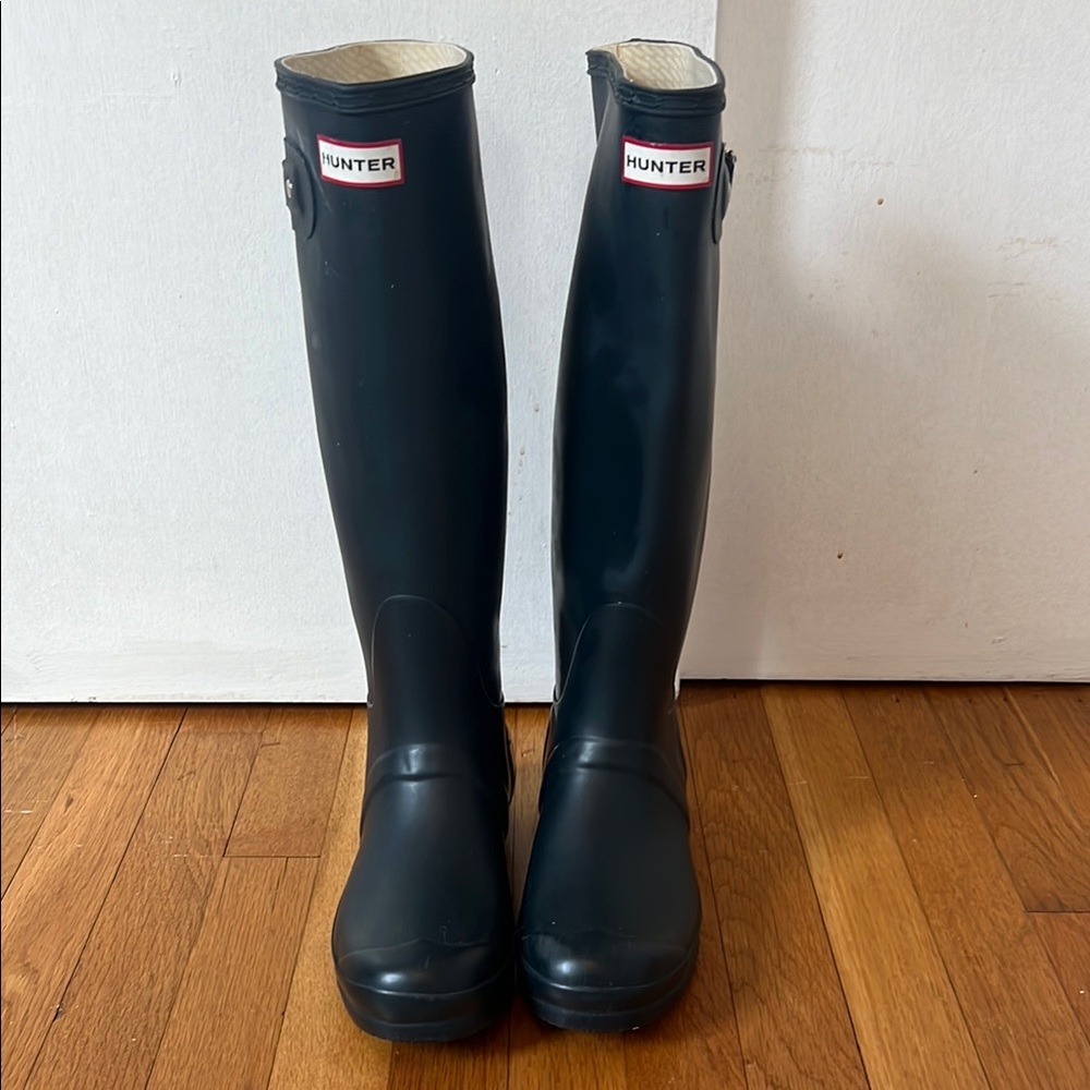 Hunter Navy Blue Tall Rain Boots
